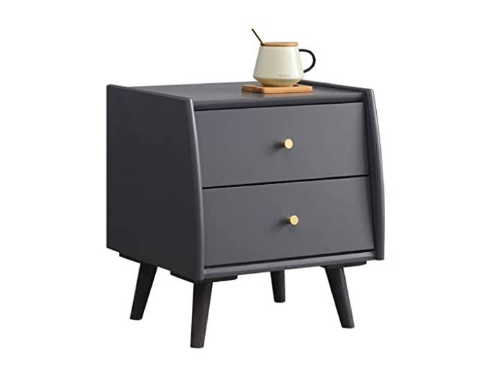 YCCHAH Bett mit Stauraum Nordischer Stil Kreativer Nachttisch Niedriger Beistelltisch Couchtisch Aufbewahrung Schließfach Innen Schlafzimmer Schwarz Desktop