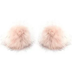 buttinette Fellimitat-Bommel, rosé, Größe: 12 cm Ø