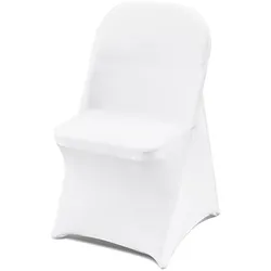 VEVOR Stuhlhussen aus Elastischem Spandex, Universell Passender Stuhlbezug, Abnehmbare & Waschbare Schonbezüge, für Hochzeiten, Feiertage, Bankette, Partys, Feiern, Essen (12 Stück, Weiß)