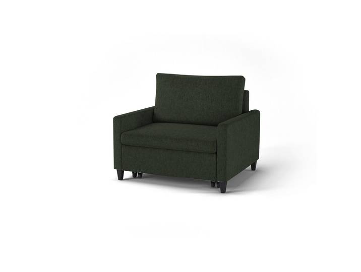 Mid.you Schlafsessel Sydney, Dunkelgrün, Holz, Metall, 95x89.5x103.5 cm, Made in EU, Liegefunktion, Wohnzimmer, Sofas & Couches, Schlafsofas, Schlafsofas mit Bettkasten