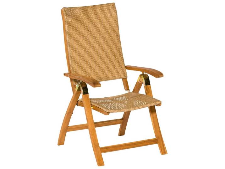 Gartensessel klappbar Capri Holz, Kunststoffgeflecht