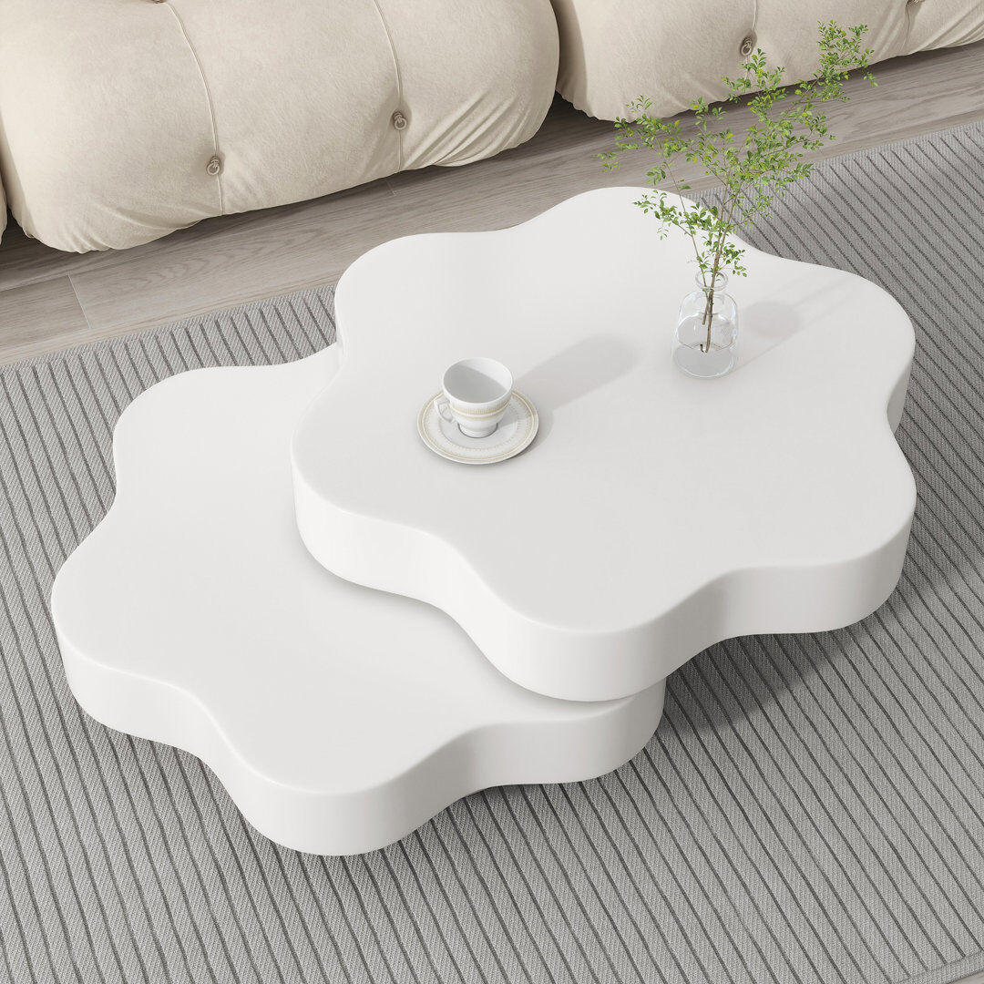 East Urban Home Solid Coffee Table White 31cm H X 74.8cm W X 57.5cm D