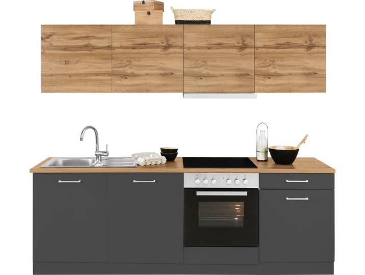 KOCHSTATION Küchenzeile KS-Kehl, mit E-Geräten, Breite 240 cm