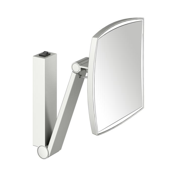 KEUCO iLook_move Kosmetikspiegel 17613219004 eckig, 5-fache Vergrößerung, beleuchtet, mit Wippschalter, Wandmodell, Edelstahl-Finish