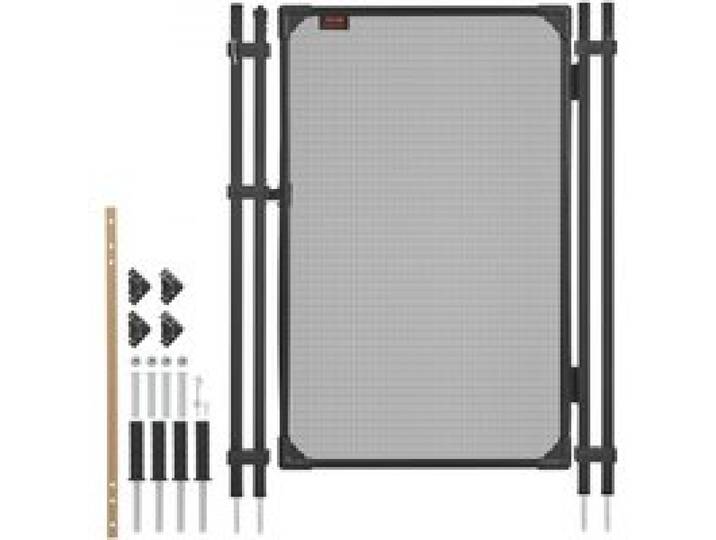 VEVOR Portillon de Barrière Piscine 1,2x0,75 m, Portillon de Sécurité pour Piscine Enterrée et Clôture Extérieure, Kit avec Fermeture et Verrouillage Automatiques, Maille Teslin PVC 352 g/m², Noir