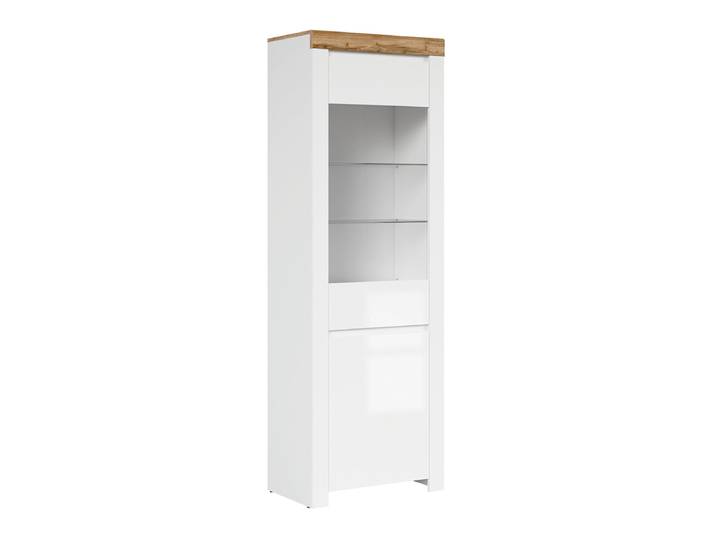 Vitrine 2 portes Hella Blanc et Bois