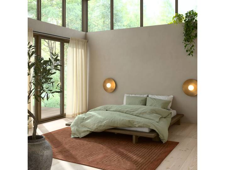 Lit futon JAPAN bois foncé 140x200 + matelas futon COMFORT écru