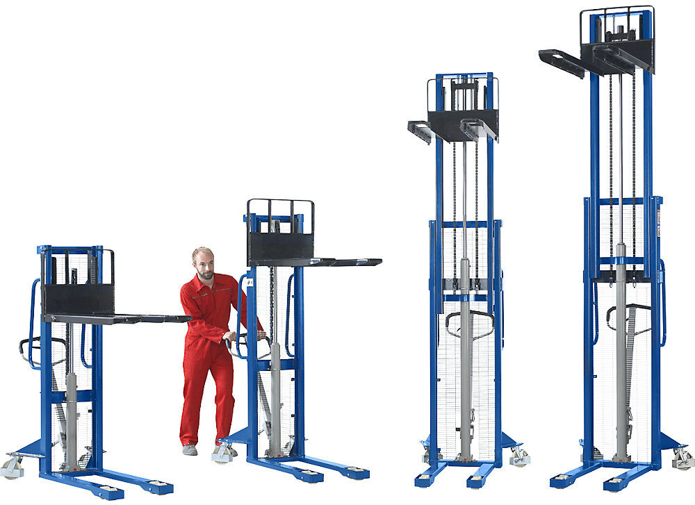 kaiserkraft Hochhubstapler, Hubbereich 90 - 1600 mm, Tragfähigkeit 1600 kg, Bauhöhe 2080 mm