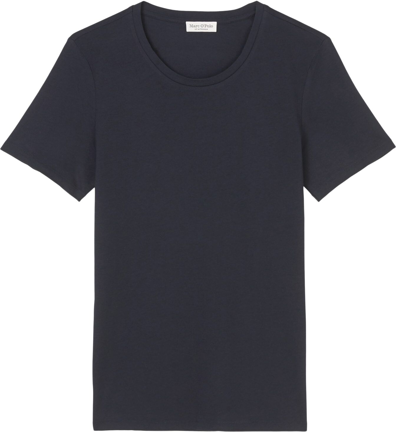 Marc O' Polo T-Shirt MARC O'POLO "T-shirt, short sleeve, round neck", Damen, Gr. M, blau (manic midnight), Single Jersey, Obermaterial: 100% Baumwolle, Rundhals, Shirts T-Shirt manic midnight M