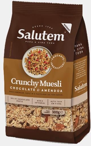 SALUTEM CRUNCHY MUESLI CHOCOLATE E AMENDOA 300g