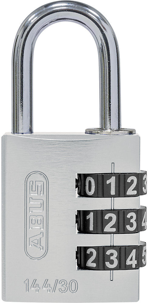 Zahlenschloss, Aluminium, mit verstellbaren Code, 144/30, VE 6 Stk, silber ABUS