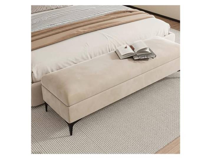 Dekorativ Aufbewahrungsbank for das Bettende im Schlafzimmer(Khaki)