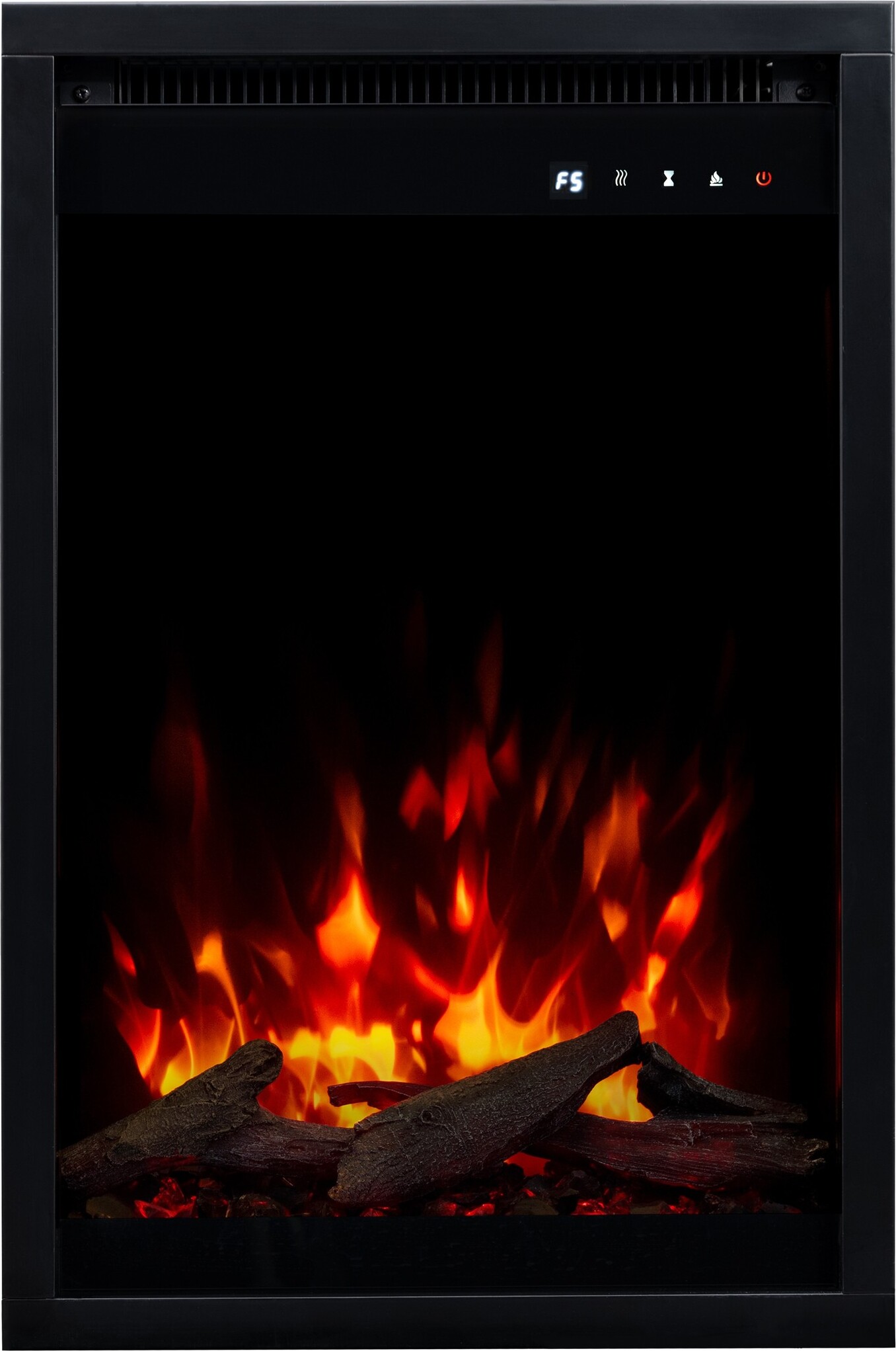 AFLAMO 3D Elektrokamineinsatz - realistische Flammen für Ihren Kamin - Ultra-realistische Flammenoptik - Einbaukamin - 40x60x20 cm - Dekorativer LED-Elektrokamin mit Heizfunktion 750/1500 W