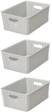 YBM Home Plastic Rattan Storage Box Basket Organizer, BA425