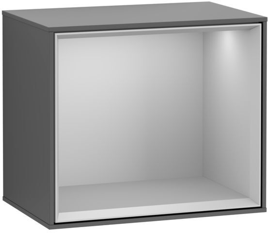 Villeroy und Boch Finion Regalmodul F590GJGK 41,8x35,6x27cm, Ladestation, Regal Light Grey, Anthracite matt