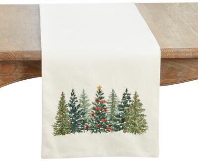 Saro Lifestyle "Christmas Trees Table Runner - 16""x72"""