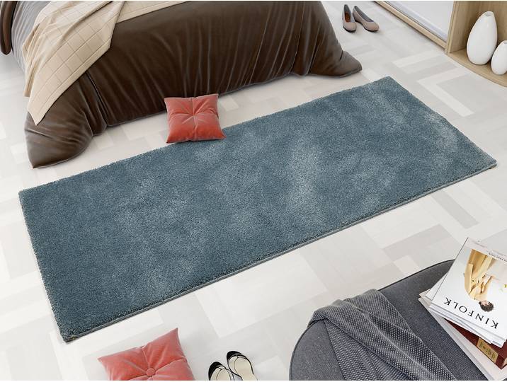 home24 Loper Moss Mono 80 x 300cm blauw/blauw
