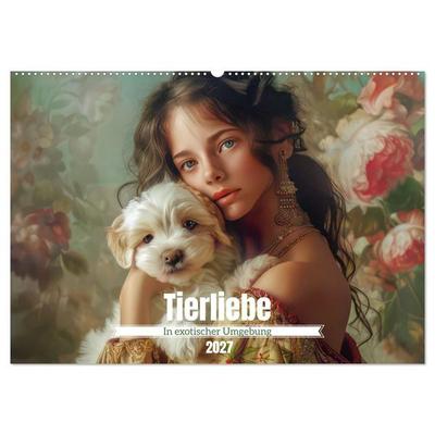 Tierliebe - In exotischer Umgebung (Wandkalender 2027 DIN A2 quer), CALVENDO Monatskalender