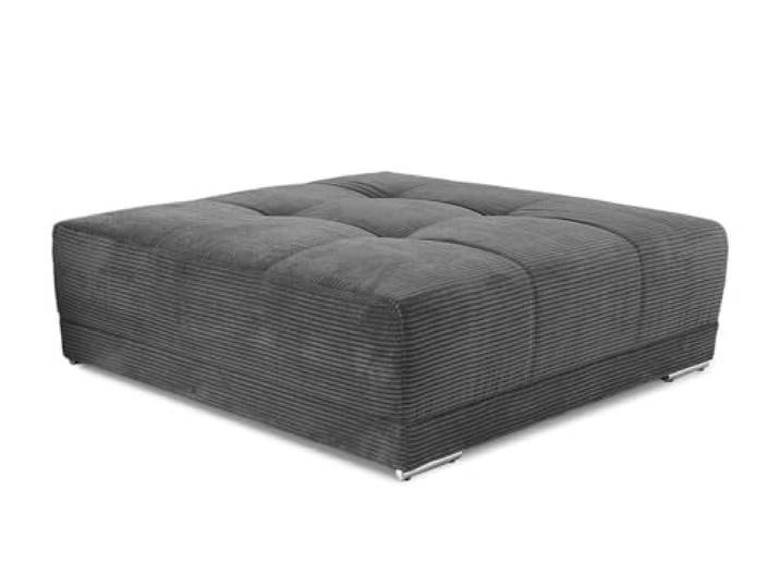 luma-Home 15175/ Polsterhocker XXL, Federkernpolsterung, Dunkelgrau B120/T120/H39 cm, Cord-Bezug mit markanten Steppungen in der Sitzfläche, passend zum Big-Sofa 15171
