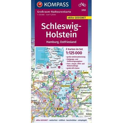 KOMPASS Großraum-Radtourenkarte 3701 Schleswig-Holstein, Hamburg, Ostfriesland 1:125.000, Sonstige von , KOMPASS Freytag & Berndt, 978-3-99154-257-5