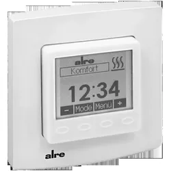 ALRE UP-Uhrenthermostat 50x50 mit Rahmen, RAL9010glanz, Thermostat, Weiss
