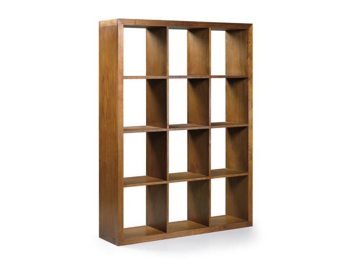 Bibliothèque en bois marron 12 niches L 135 cm