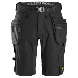 Snickers FlexiWork, Shorts mit abnehmbaren Holstertaschen 46 schwarz-schwarz