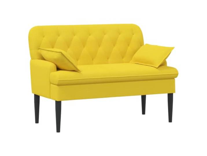 Makastle Zweisitzer mit Knopfheftung Helles Gelb 111 x 68 x 80 cm Stoff