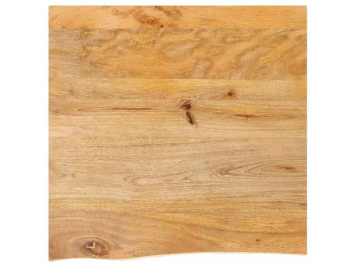 GHVBNMF Tischplatte Massivholz Mango 80x80x3,8 cm mit Baumkante Rustikale Echtholzplatte aus Mango für Esszimmer und Gastro, einzigartige Naturkante, 80x80 cm quadratisch.