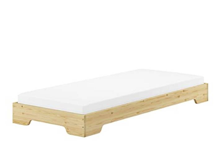 Erst-Holz®Teenagerbett Niedrig Massivholz Kiefer Massiv 80 x 190 cmRollrost und Matratze inkl.