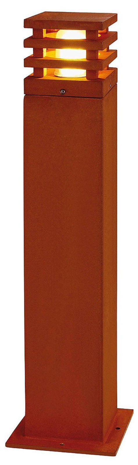 SLV Rusty Square 70 staande buitenlamp, bruin, metaal, IP55