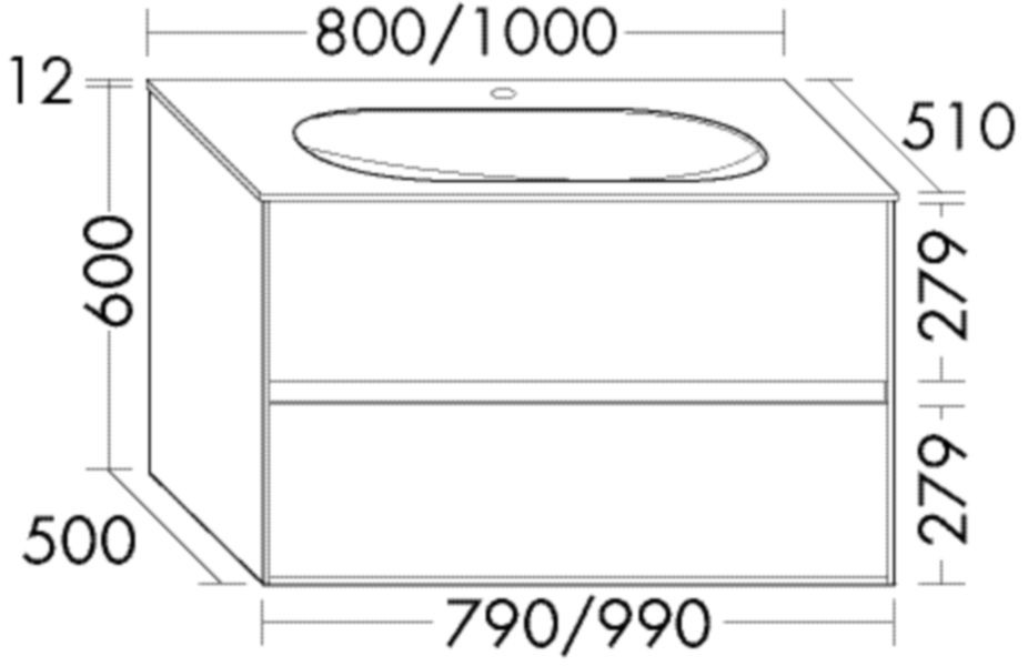 Burgbad Glas Waschtisch-Set rc40 Schilf Hochglanz/Schilf Hochglanz, SGKJ080F4517A0048 SGKJ080F4517A0048