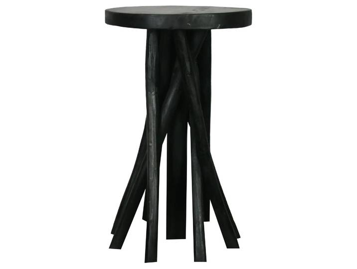 Beistelltisch Teakholz, Schwarz H: 48 cm Decofinder / Farbe: