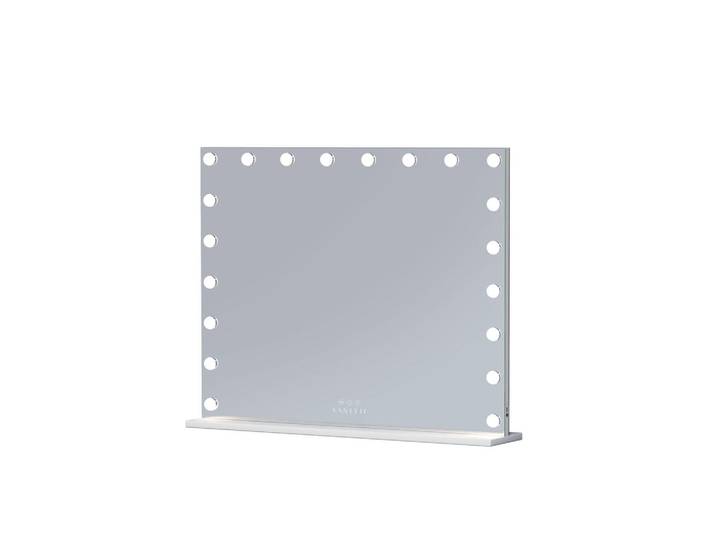Vanitii Schminkspiegel mit LED-Beleuchtung weiß 95/76 cm, Weiß, Metall, Mode, Rechteckig, 100x80x15 cm, Spiegel