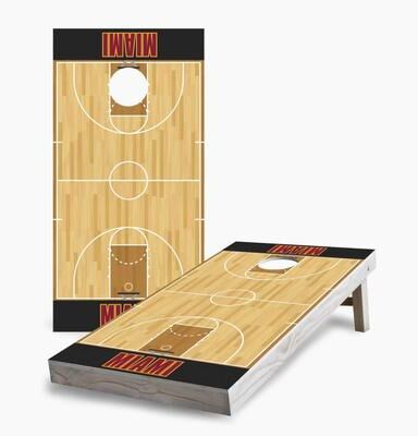 Skip's Garage Miami Heat Regulation 2x4 Cornhole Game Set