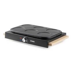 DOMO DO8717PN Pancake-Maker Antihaftbeschichtung, stufenloser Temperaturregler, Kontrollleuchte Schwarz