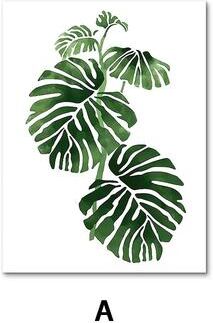 Uplift Picks Botanical Canvas Wall Art Tropical Leaf Prints Green Plant Decor a 50x75 Cm no Frame