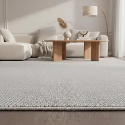 Flachwebteppich CIMA, einfarbig, Silber, Ø 120 cm