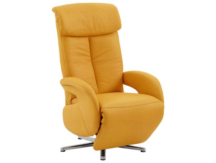 Cantus Relaxsessel, Gelb, Metall, 70x112x80 cm, Fußauswahl, Lederauswahl, Stoffauswahl, Liegefunktion, Wohnzimmer, Sessel, Relaxsessel