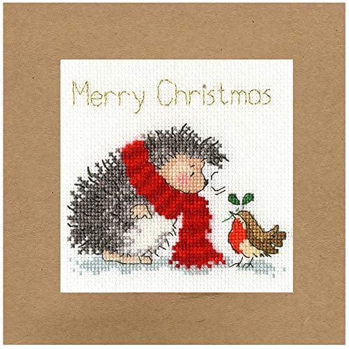 Bothy Threads Haakset voor kruissteek Wenskaart Feestelijke wensen met telpatroon en Aida 16, 10 x 10 cm