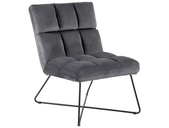 Sessel, Schwarz, Dunkelgrau, Metall, Textil, 62x90x86 cm, Reach, Wohnzimmer, Sessel, Sessel