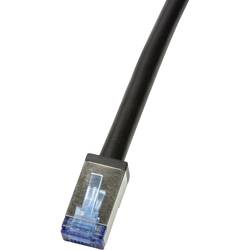 LogiLink CQ7103S RJ45 Patchkabel CAT 6a S/FTP 15.00 m Schwarz Geschirmt, UV-Beständig, Ölbeständig 1 St.