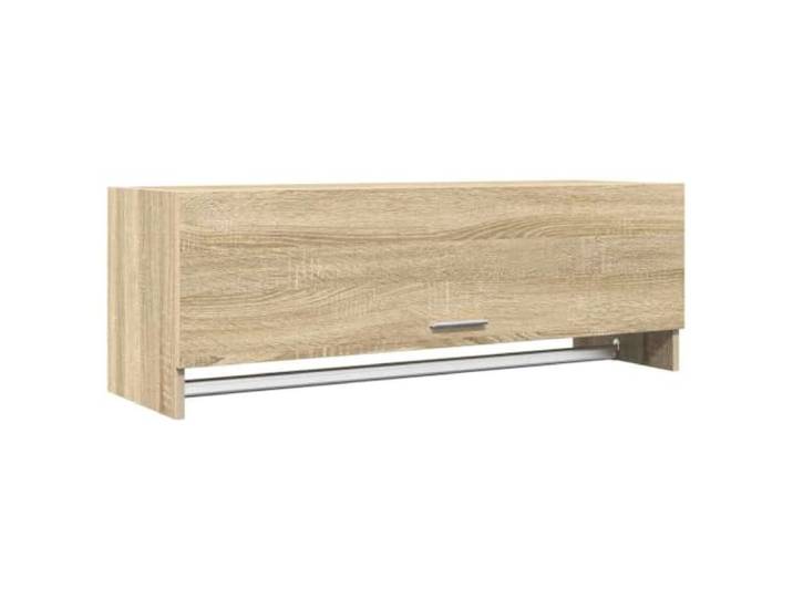 smnyxs Kleiderschrank, Eiche Sonoma, 100 x 32,5 x 35 cm, Holz 2 Fächer, Kleiderbügel, Aufbewahrung für Badezimmer, Küche, Waschküche, Trenchcoat, Kleider