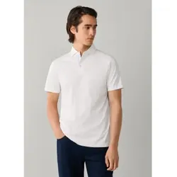 Hackett London für Herren. HM5600197 Poloshirt Jersey Kurzarm klassische Passform gebrochenes Weiß (L), Lässig, Baumwolle