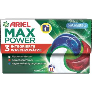 Ariel Waschmittel Max Power All-in-1 Vollwaschmittel, Pods, Universal+, 0,606 kg, Waschladungen 15