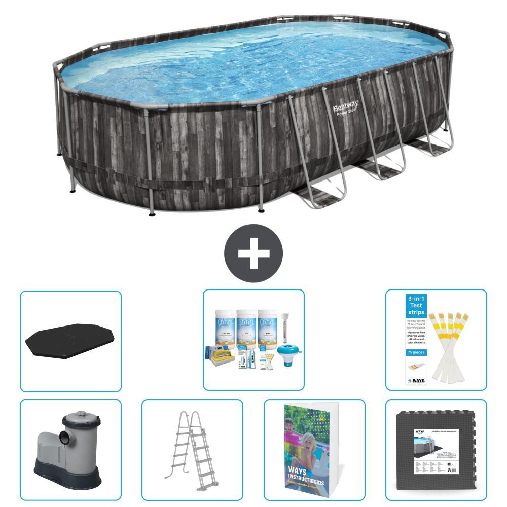 Bestway Power Steel Oval - 610x366x122 cm - 6-teilig S581