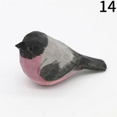 Inspired Finds Handmade Wooden Bird Figurine Mini Carved Decor Cute Small Bird Ornament Gift ash Robin