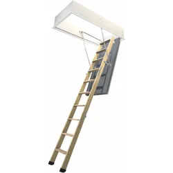 Wellhöfer Bodentreppe GutHolz mit Wärmeschutz, Maßanfertigung wählbar Dachbodentreppe, 130x60 cm, 0,58 W/(m2K),246-257 cm