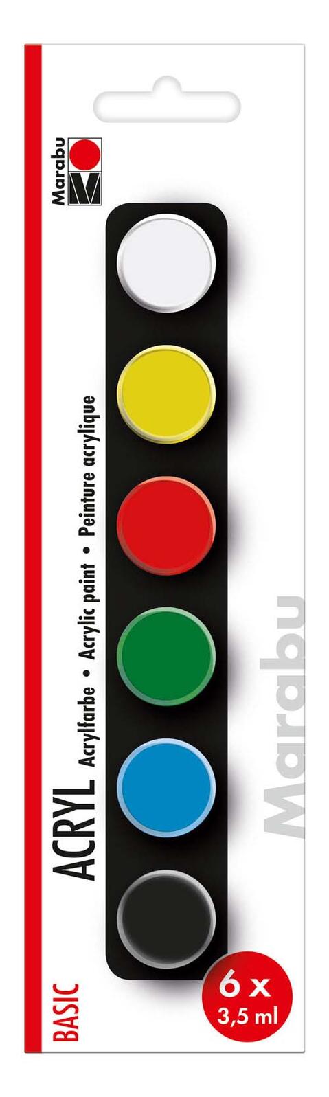 Marabu Acrylfarben-Set Basic, farbsortiert 1210000000203