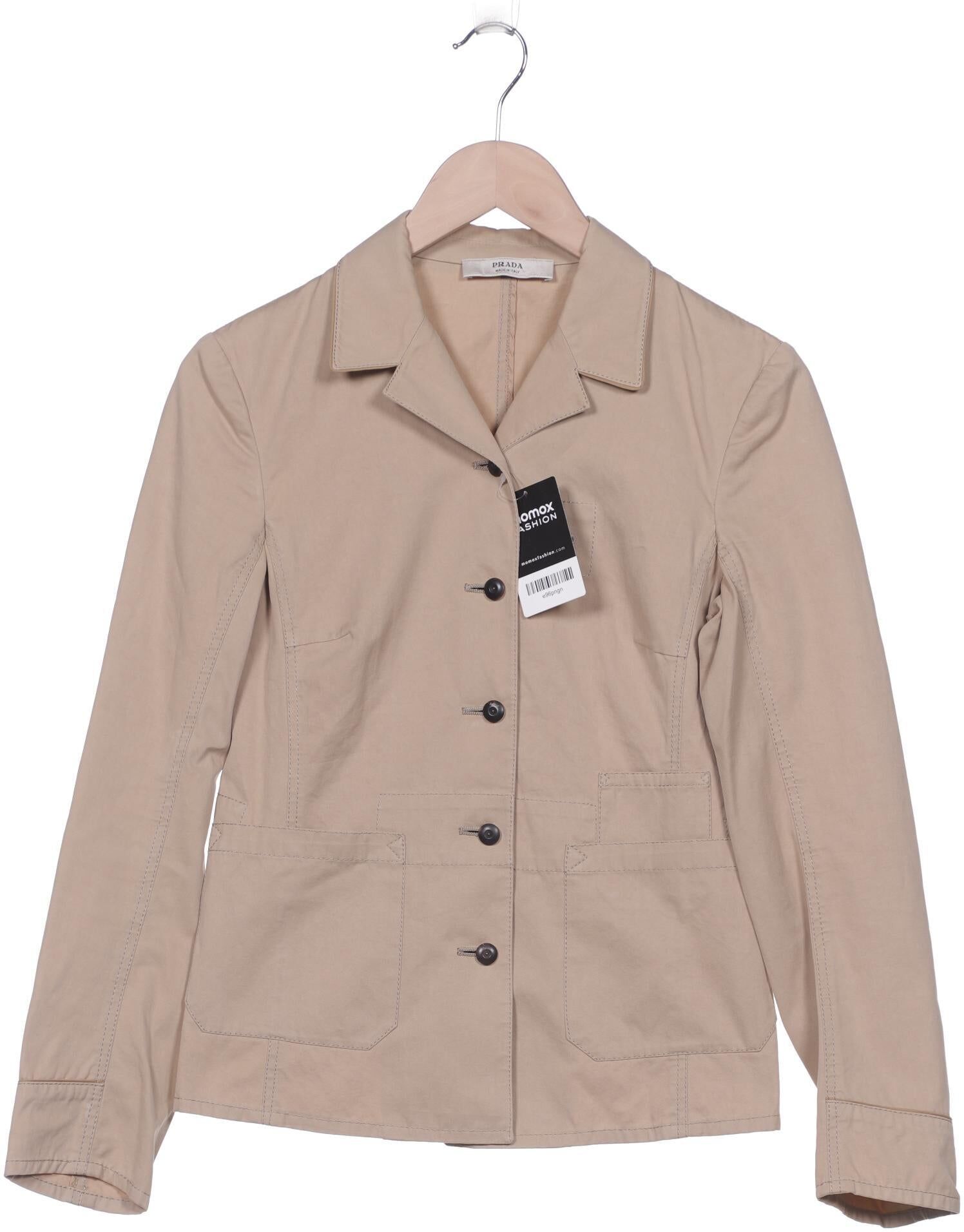 Prada Damen Jacke, Beige, Gr. EU 34 (IT 40), Baumwolle - Second Hand